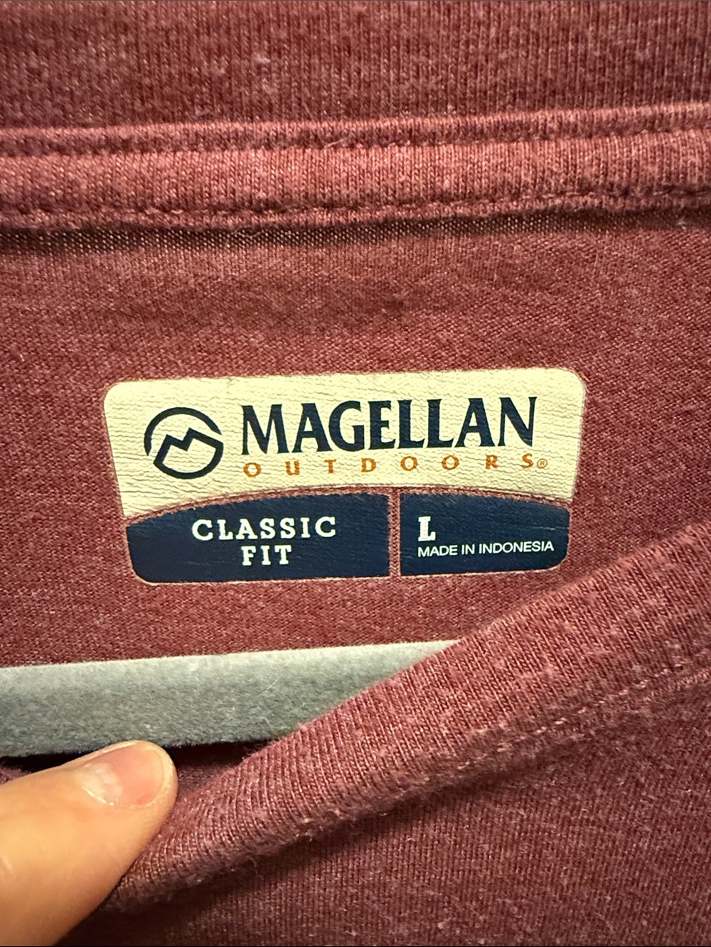 Magellan Outdoors Burgundy Long-Sleeve Crewneck Tee - Picture 2 of 5